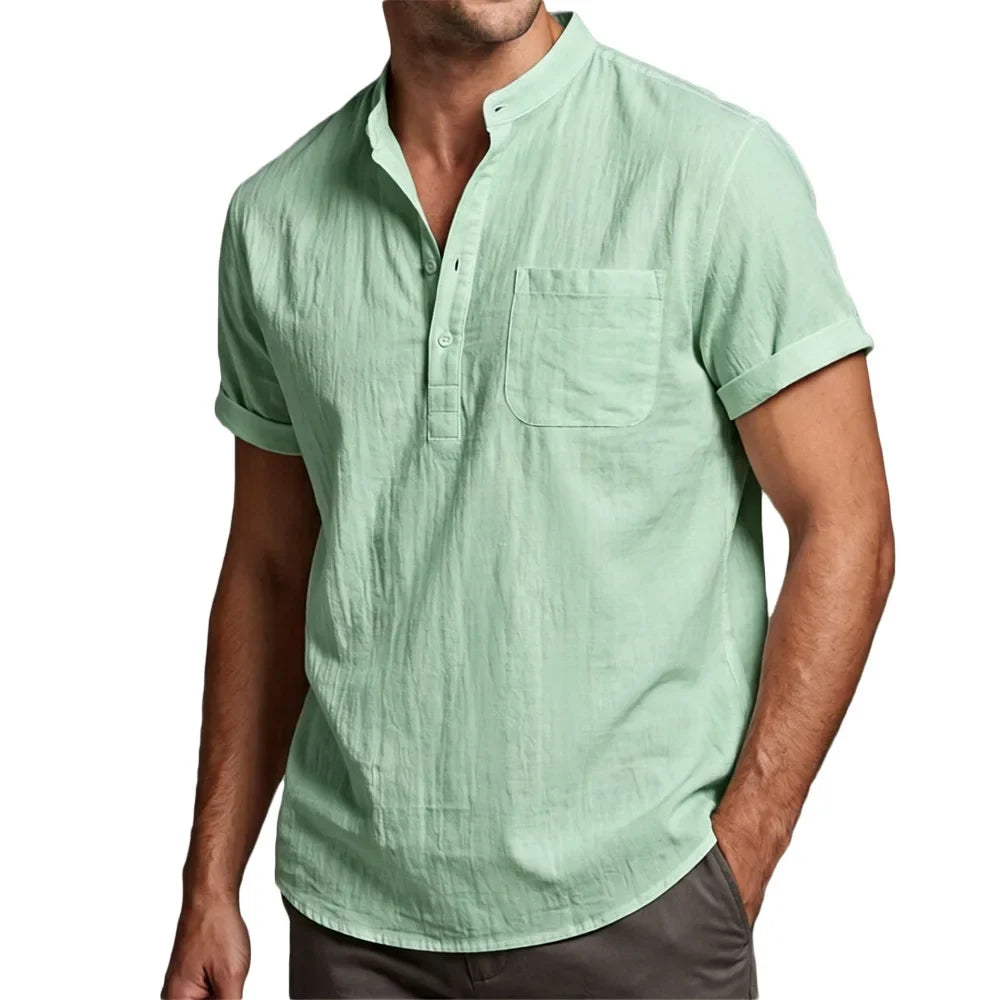 Camisa de algodón y lino
