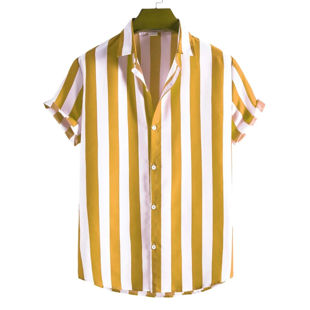 Camisa de verano de manga corta a rayas