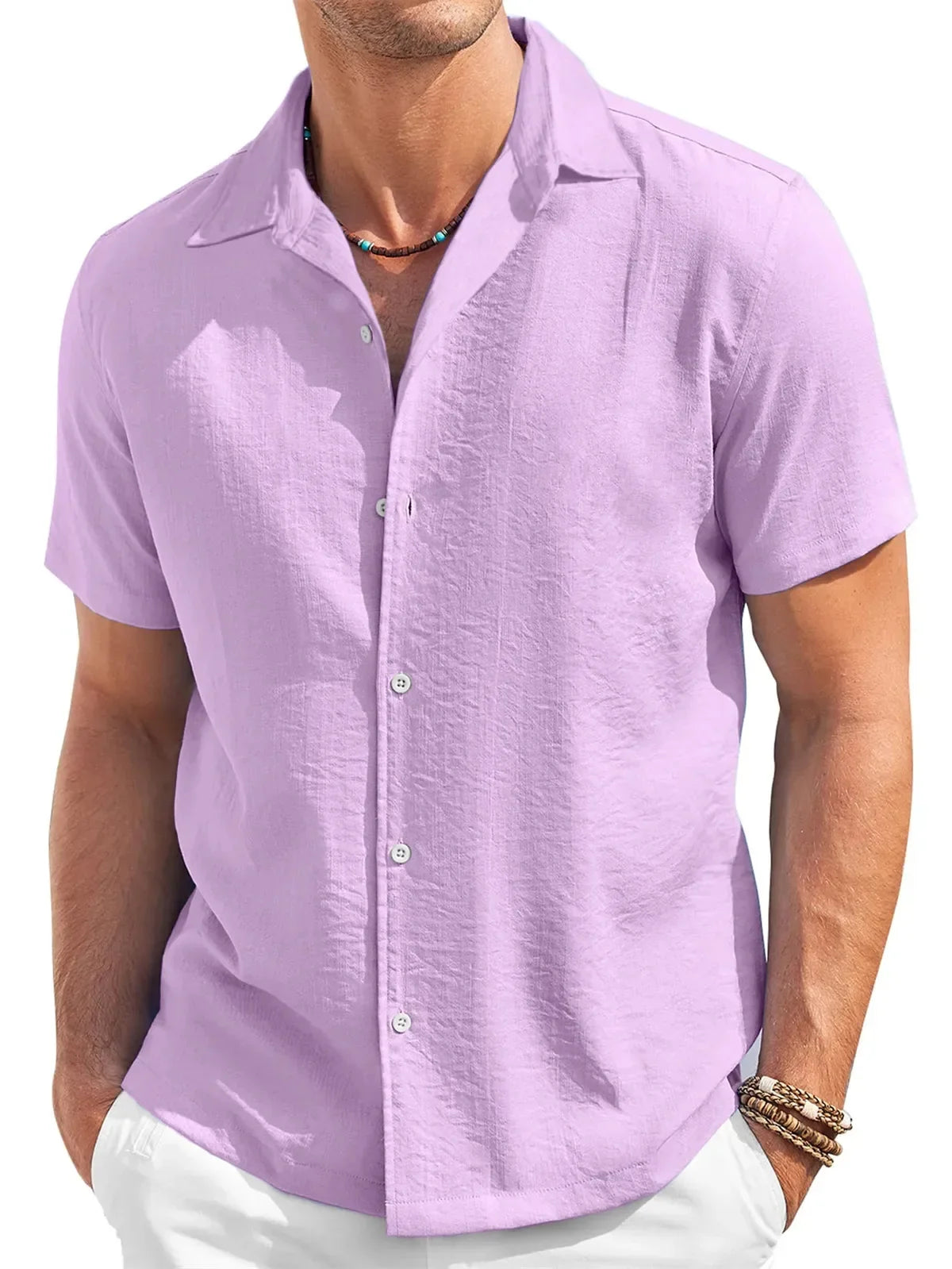Camisa informal de manga corta para hombre
