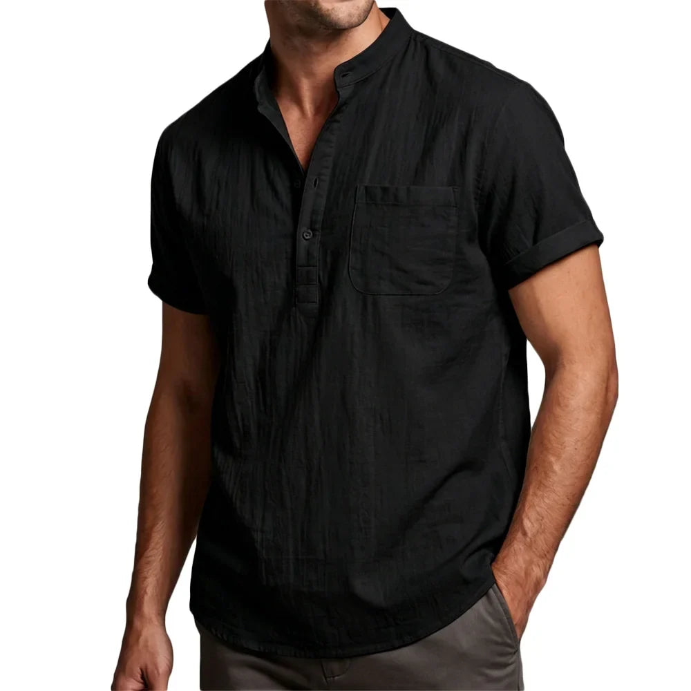 Camisa de algodón y lino