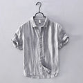 Elegante camisa de lino de estilo japonés
