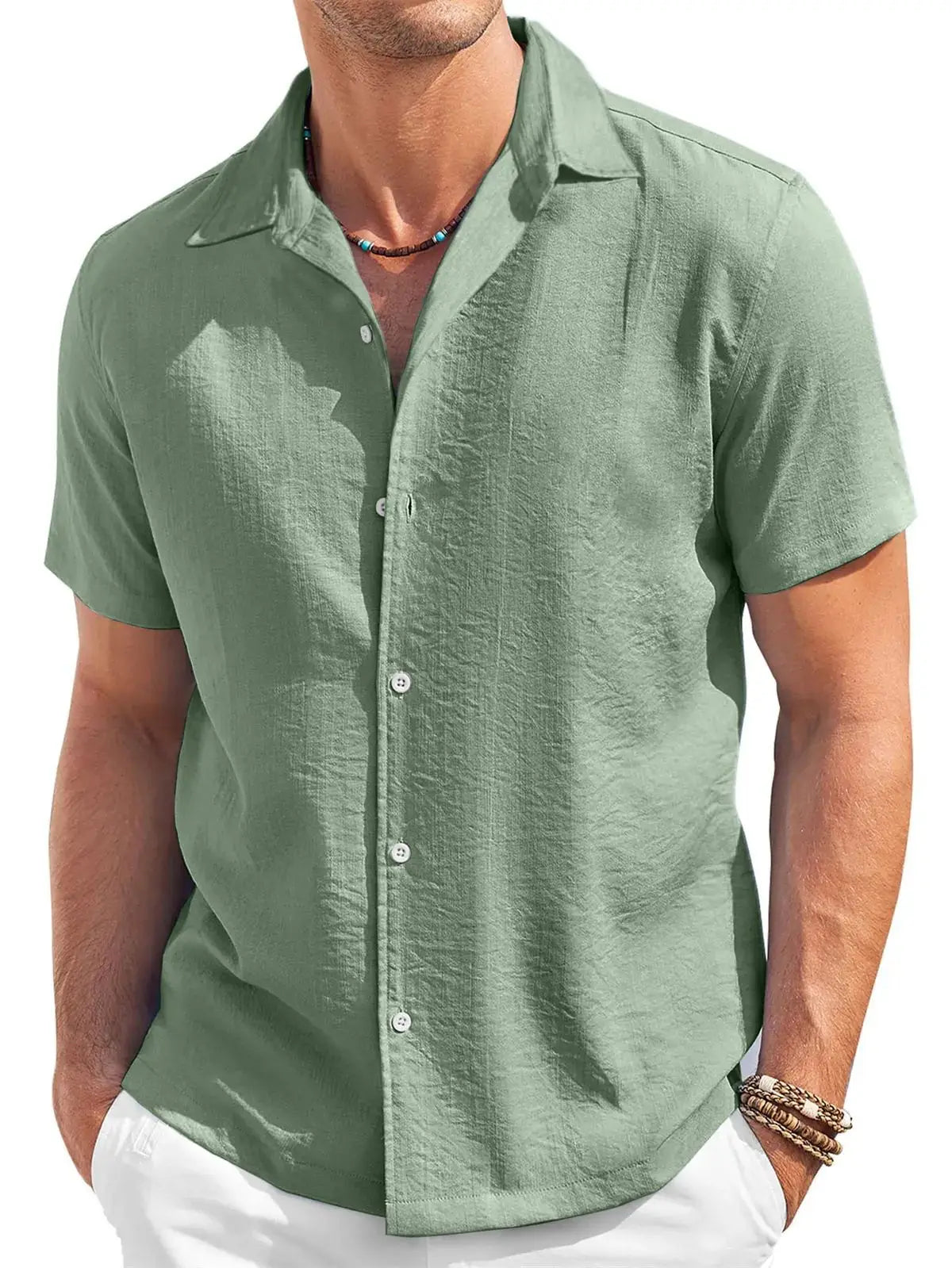Camisa informal de manga corta para hombre