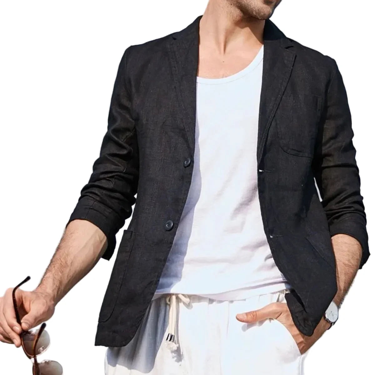 Elegante chaqueta de lino