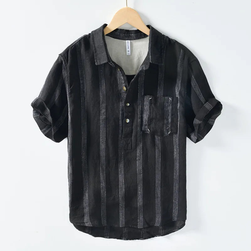 Elegante camisa japonesa de lino