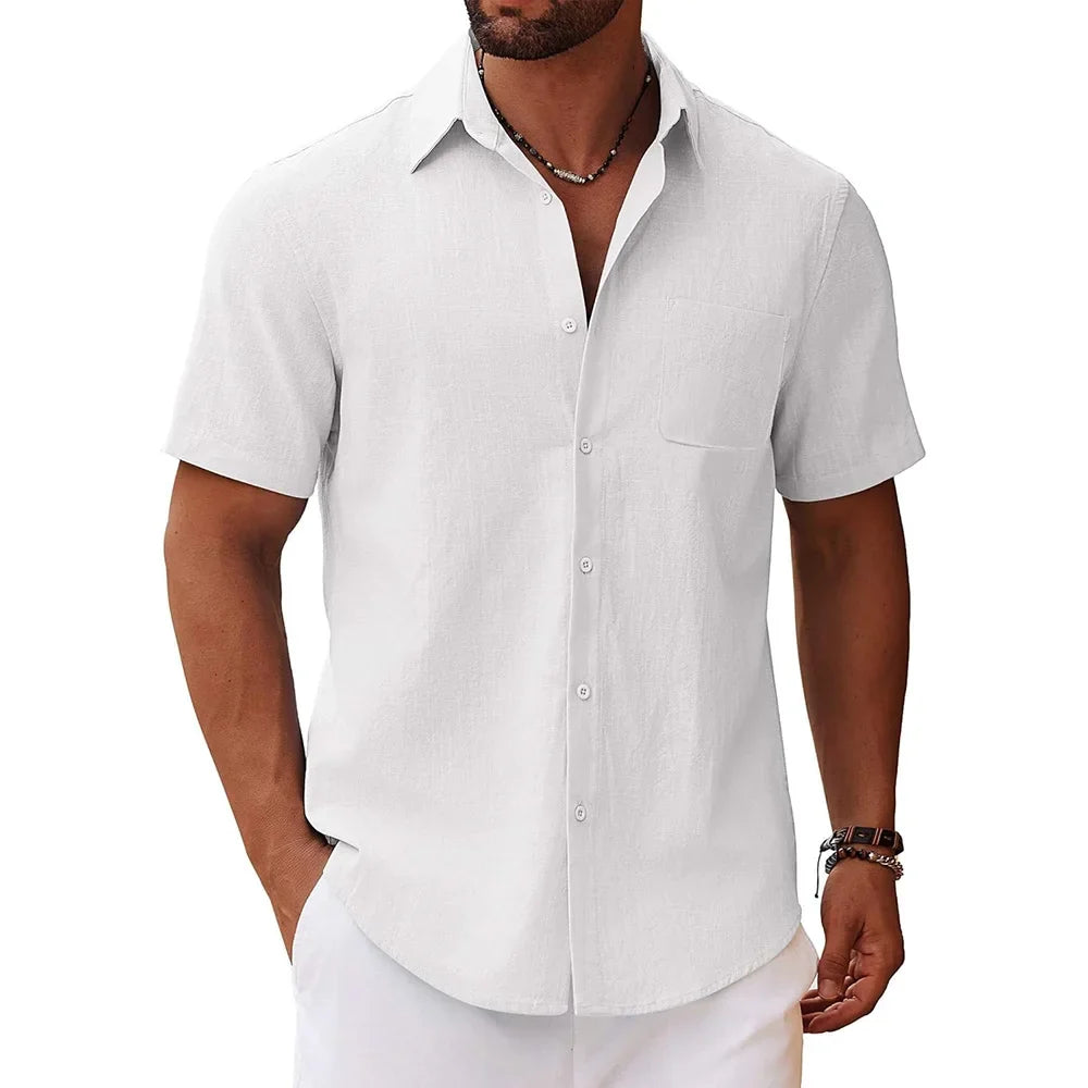 Camisa informal de manga corta para hombre