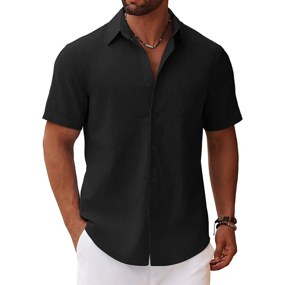 Camisa informal de manga corta para hombre