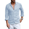 Elegante camisa de verano de algodón y lino