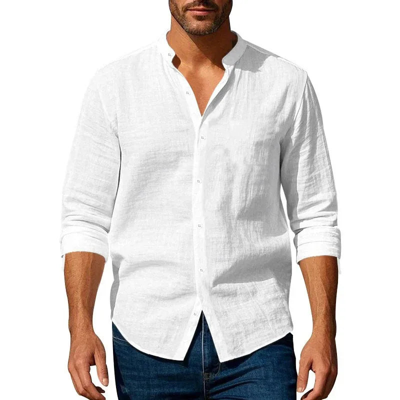 Camisa de verano de algodón y lino