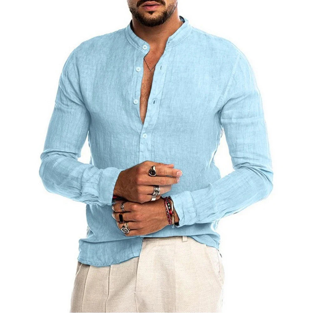Camisa de algodón y lino