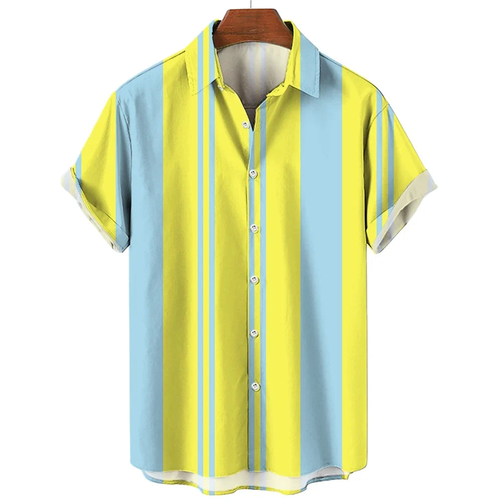 Camisa de verano de manga corta a rayas