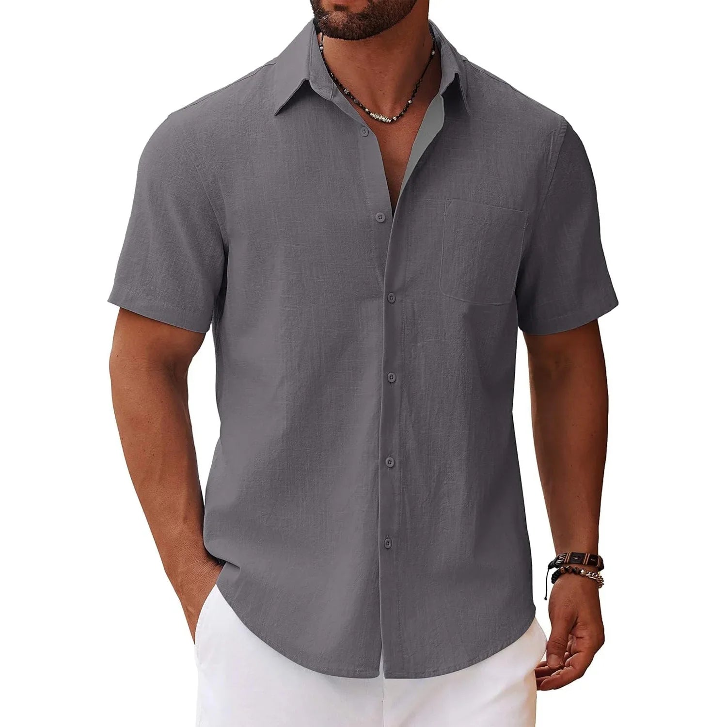 Camisa informal de manga corta para hombre