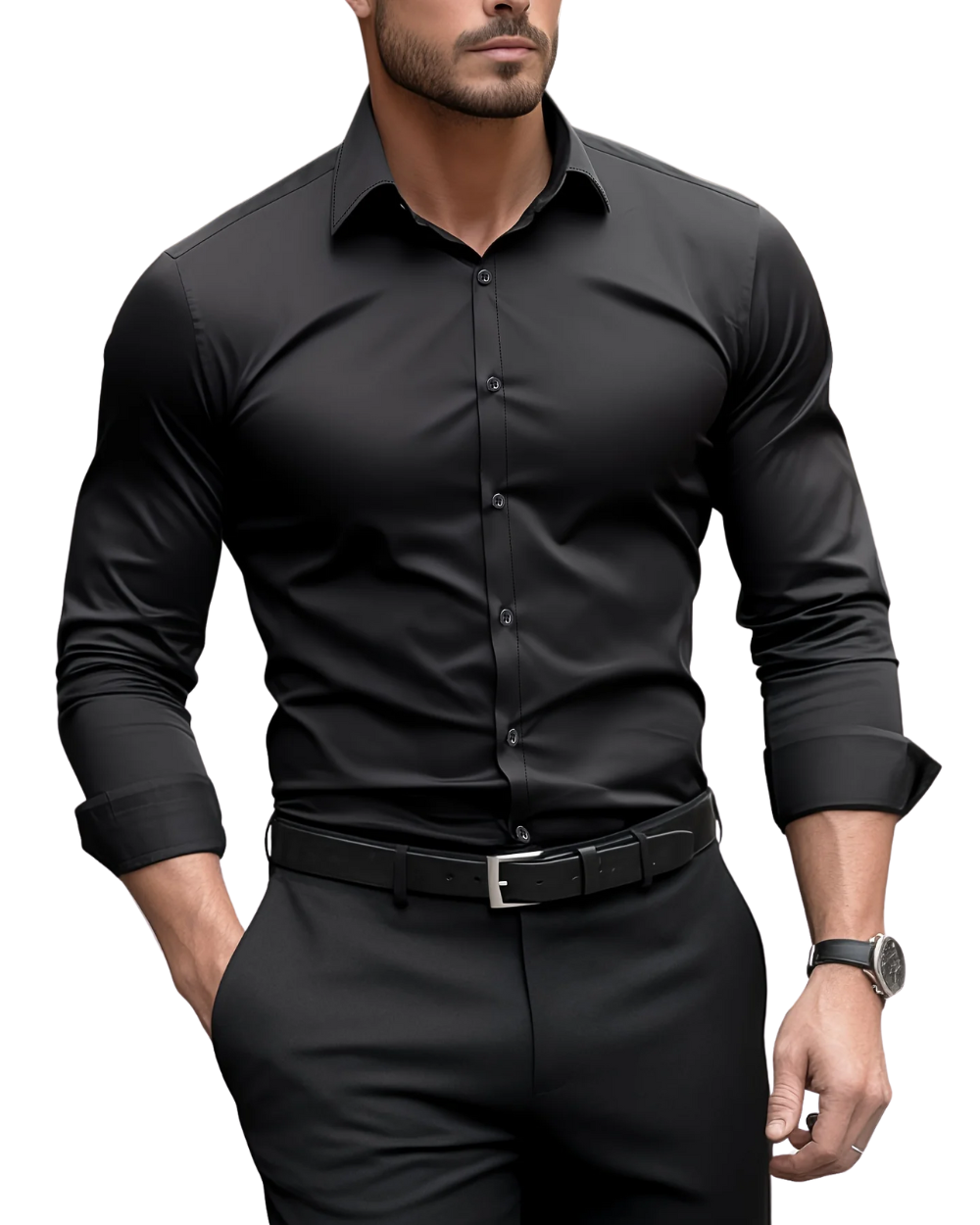 Camisa de vestir de corte entallado