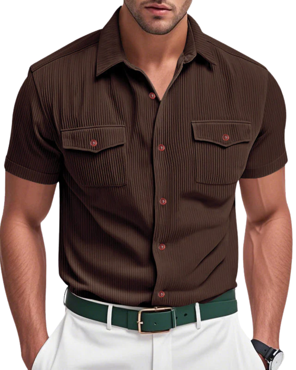 Camisa elegante de pana para hombre