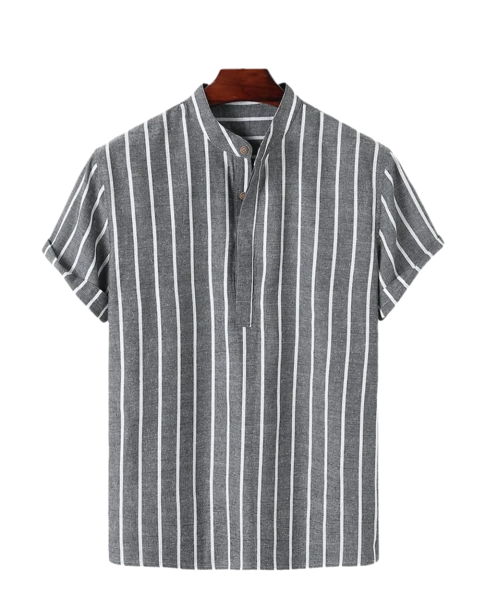 Elegante camisa a rayas de manga corta