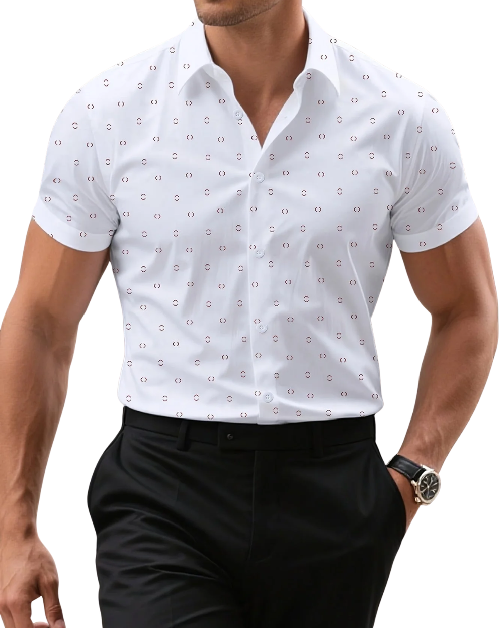 Camisa elegante de manga corta