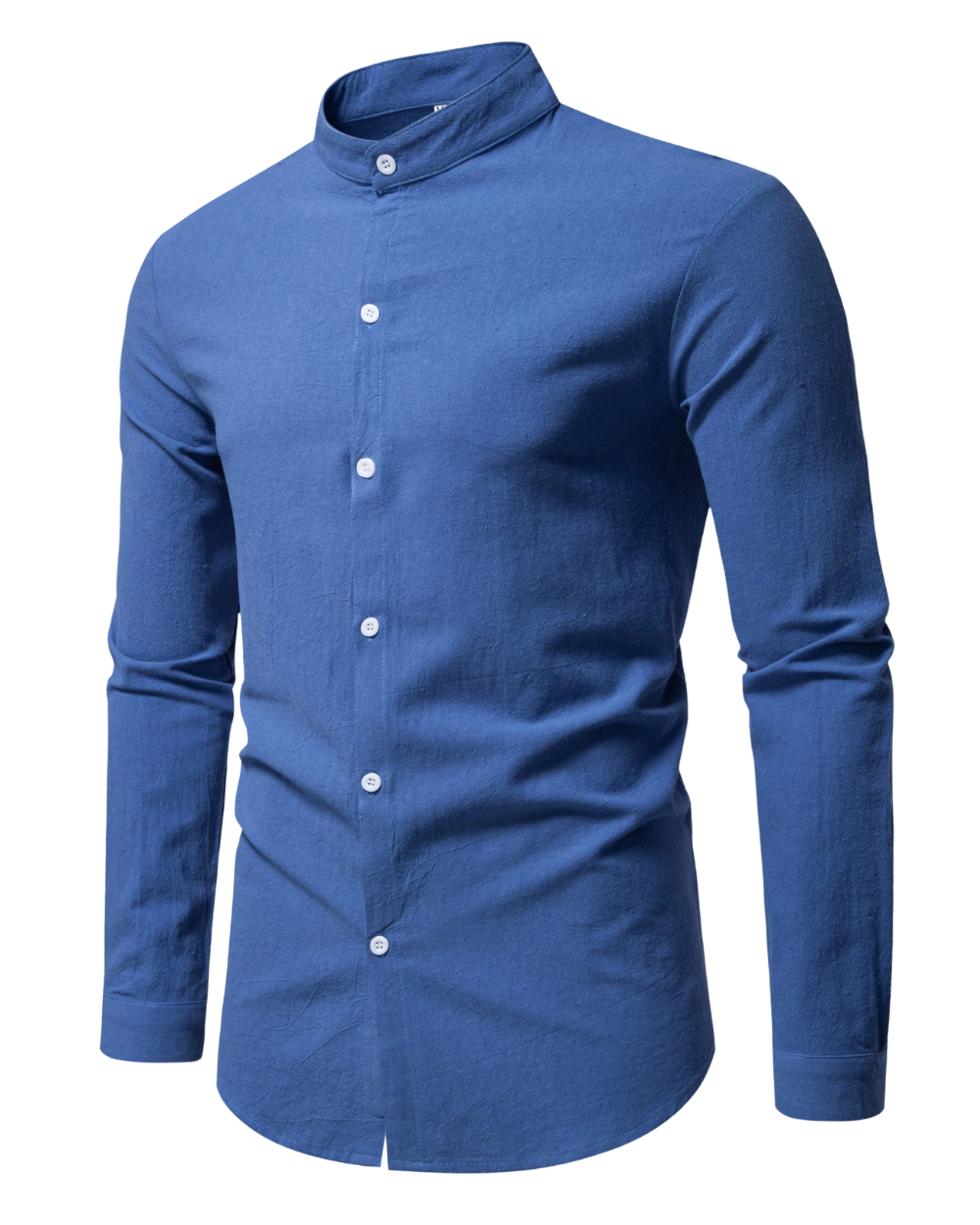 Camisa de algodón con cuello alto