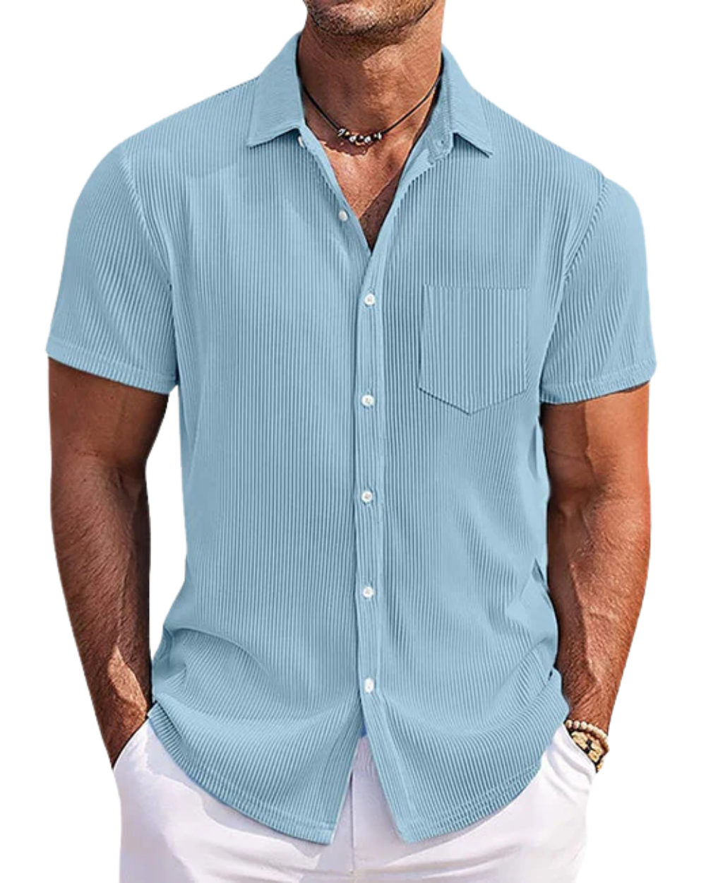 Elegante camisa de verano a rayas