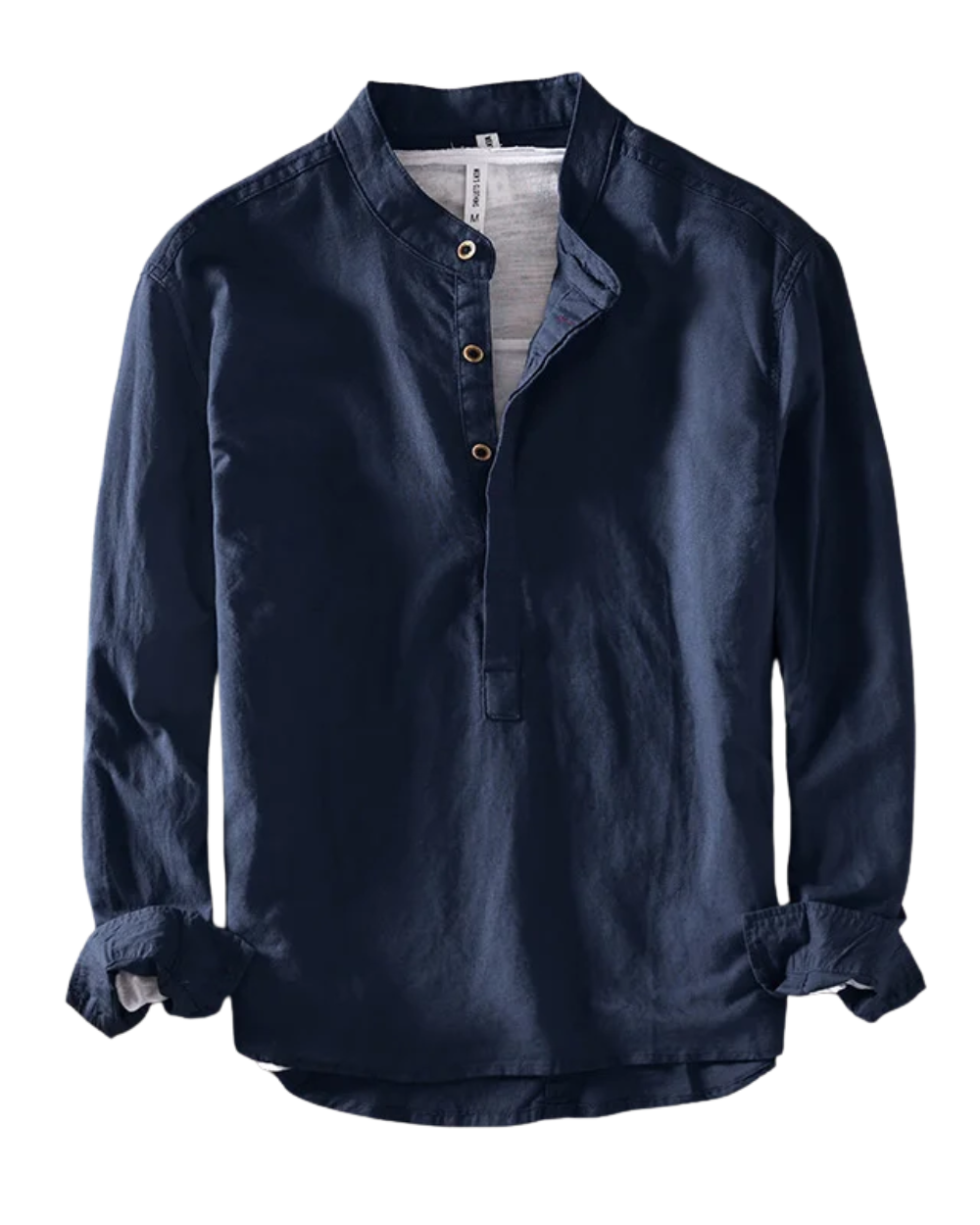 Elegante camisa de lino de estilo japonés
