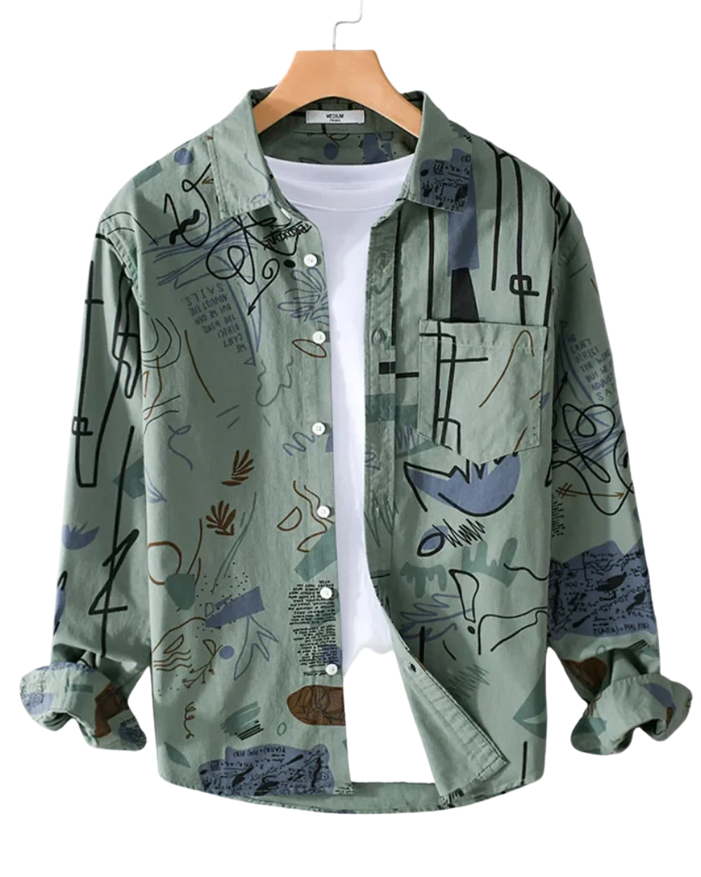 Camisa informal de manga larga para hombre