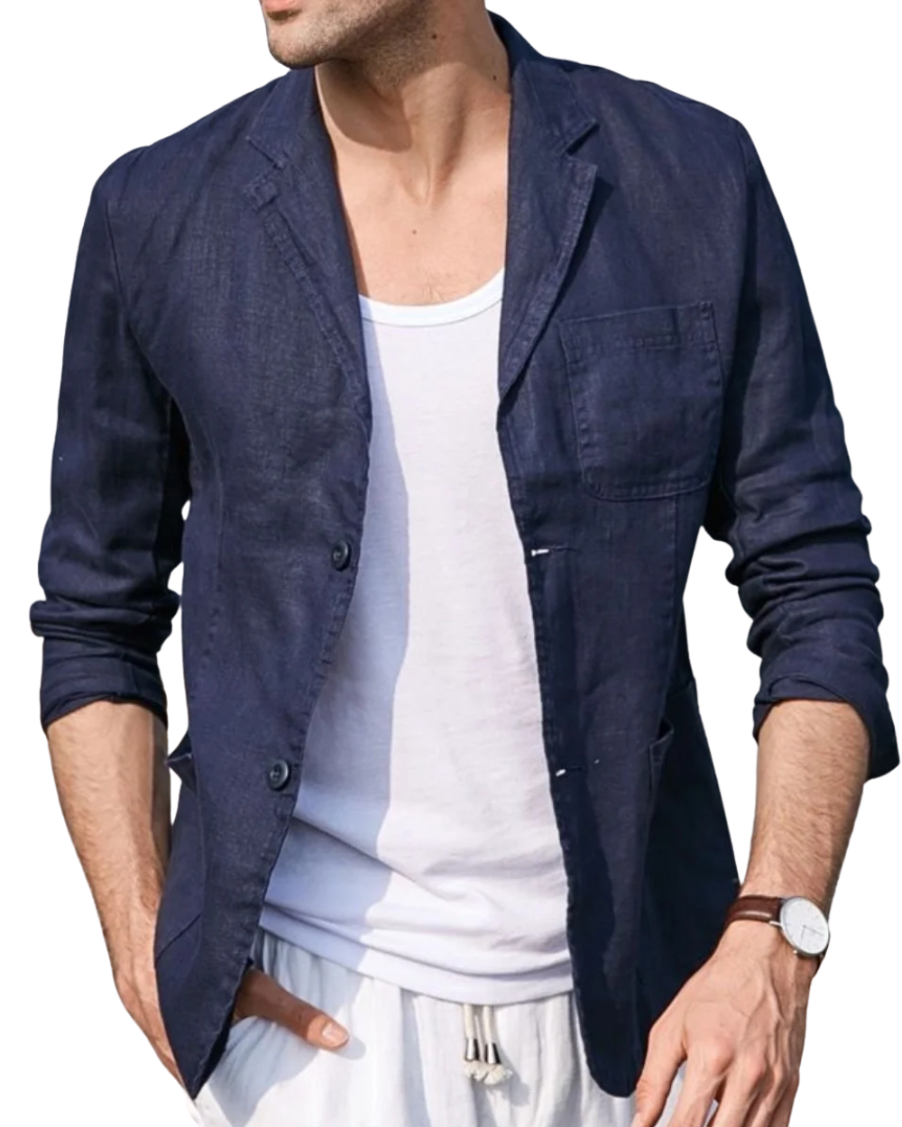 Elegante chaqueta de lino