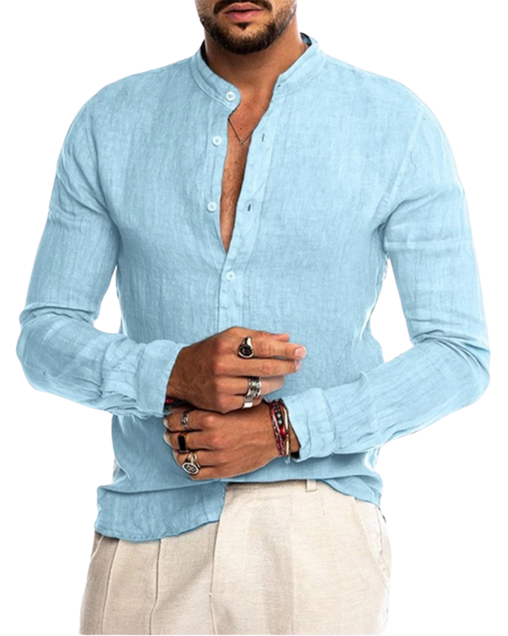 Camisa de algodón y lino