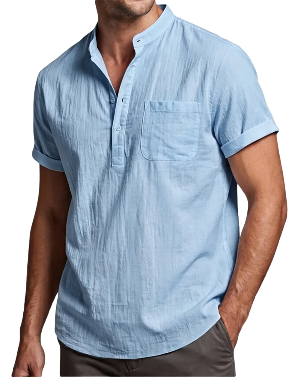 Camisa de algodón y lino
