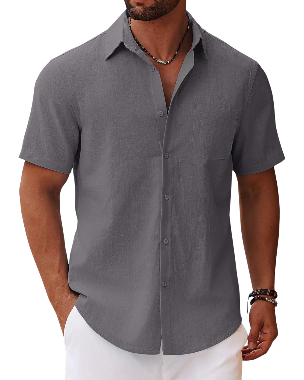 Camisa informal de manga corta para hombre