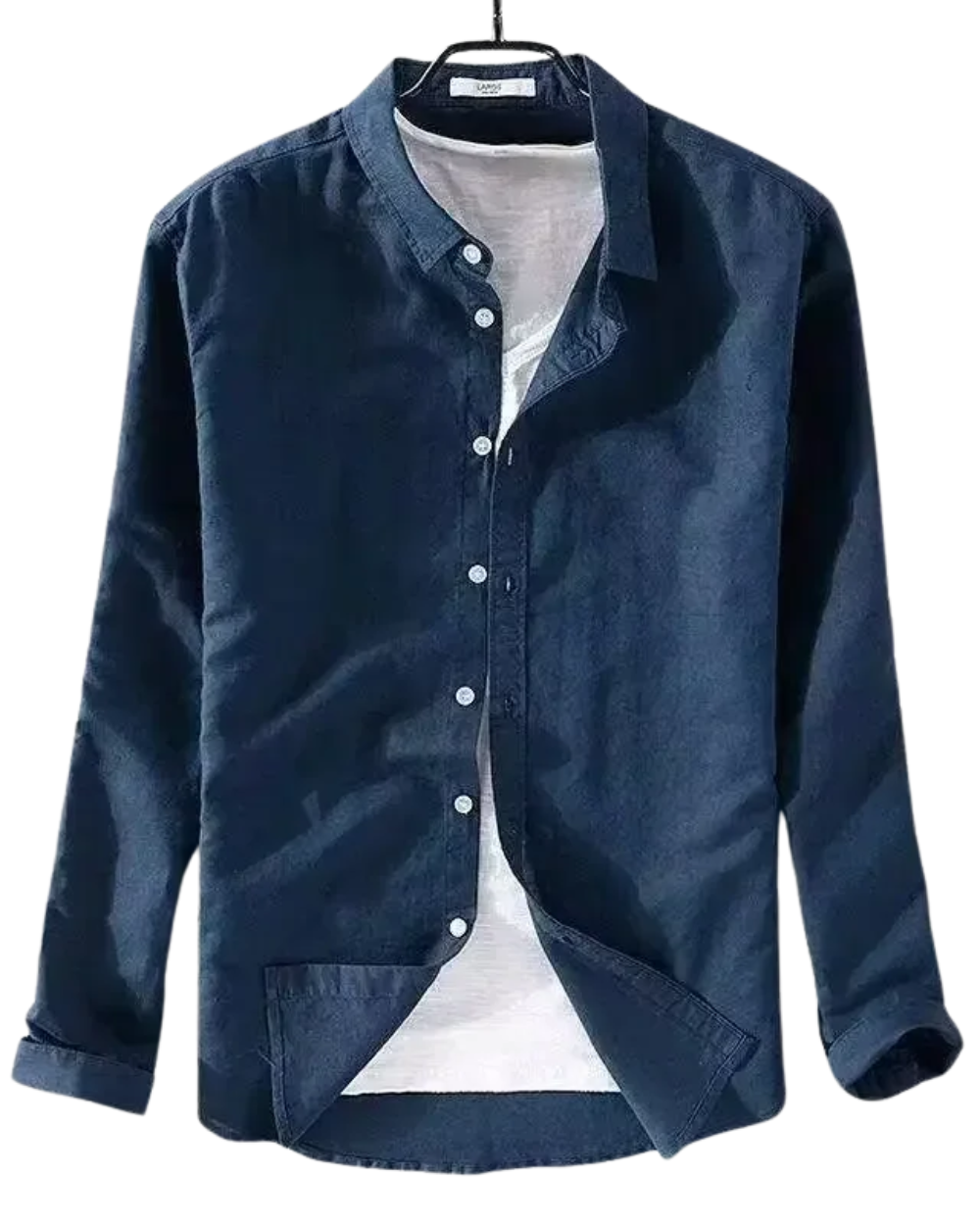 Camisa informal de algodón y lino