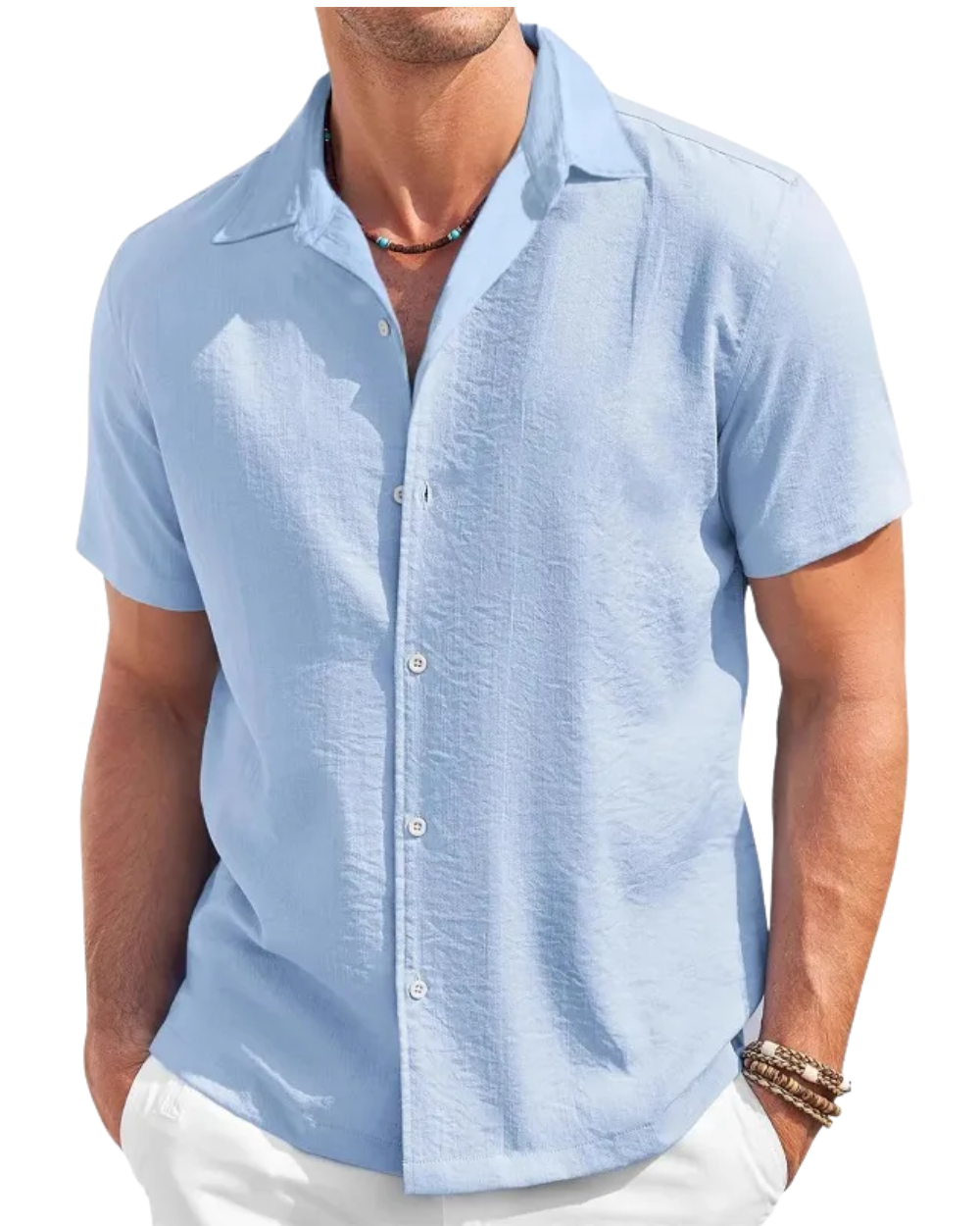 Camisa informal de manga corta para hombre