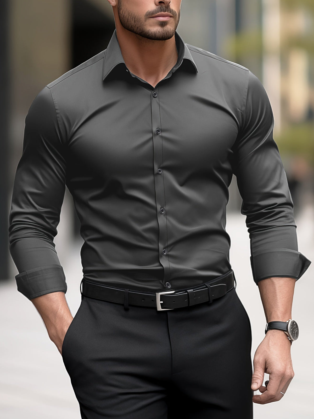 Camisa de vestir de corte entallado