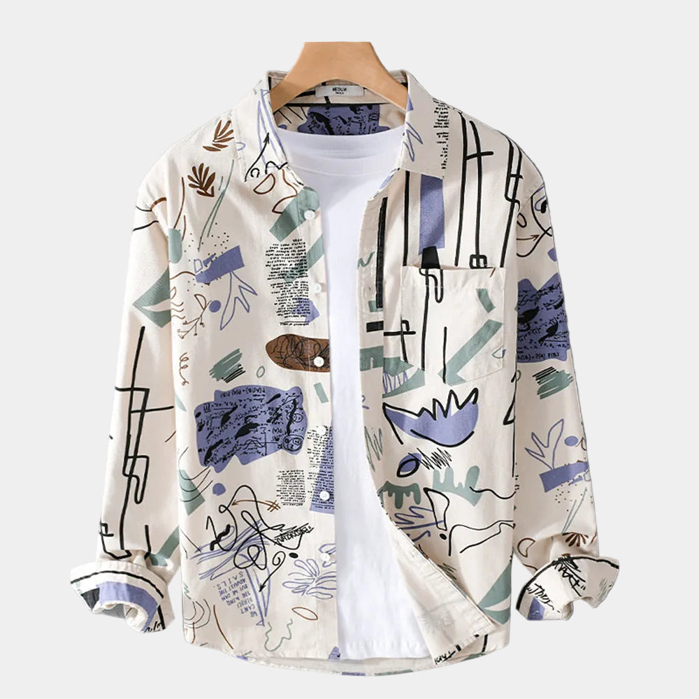Camisa informal de manga larga para hombre