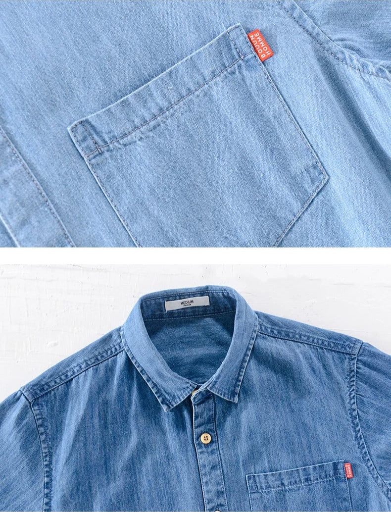 Camisa vaquera de manga corta