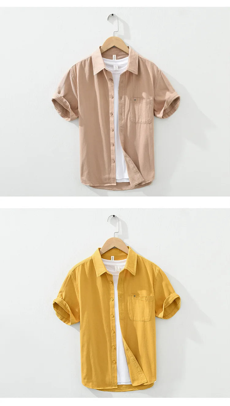 Camisa de algodón de manga corta