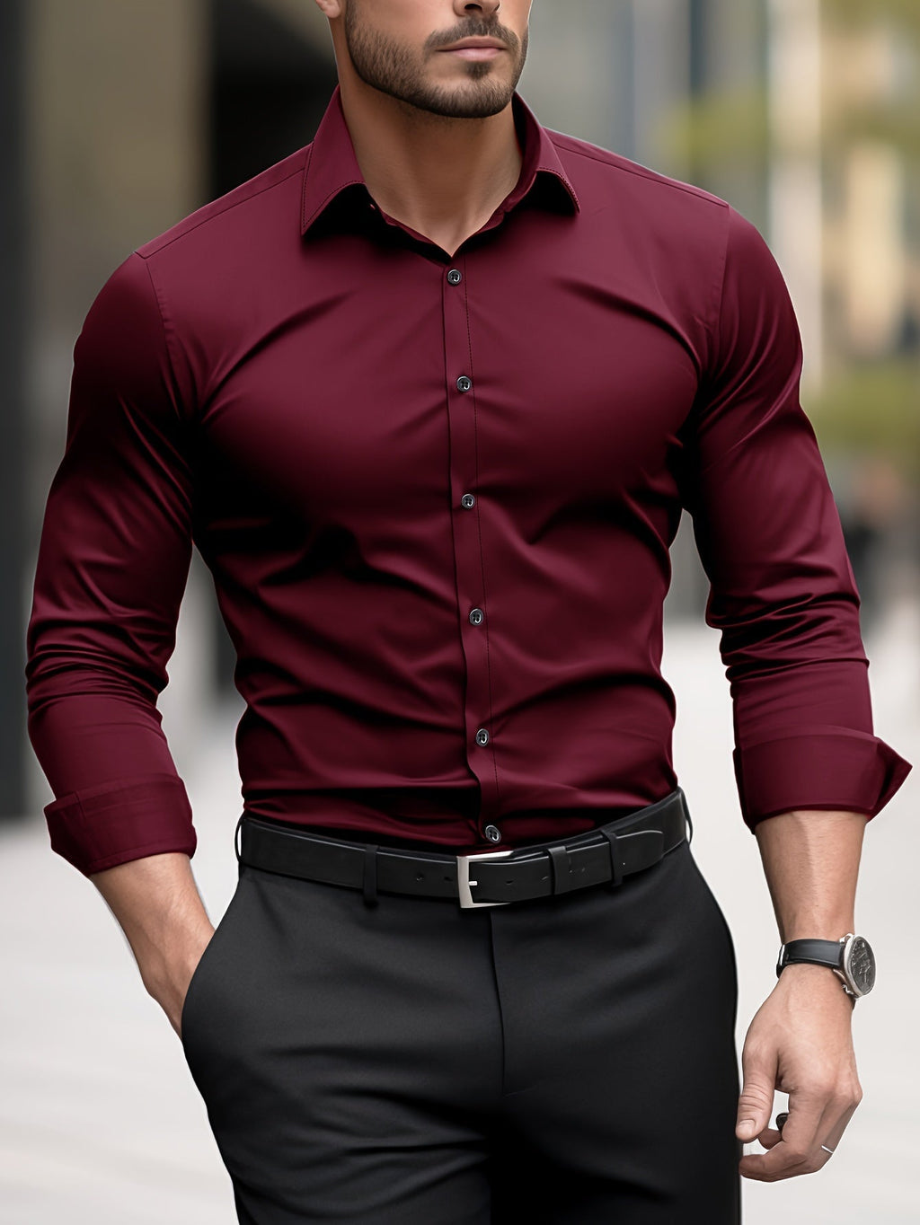 Camisa de vestir de corte entallado