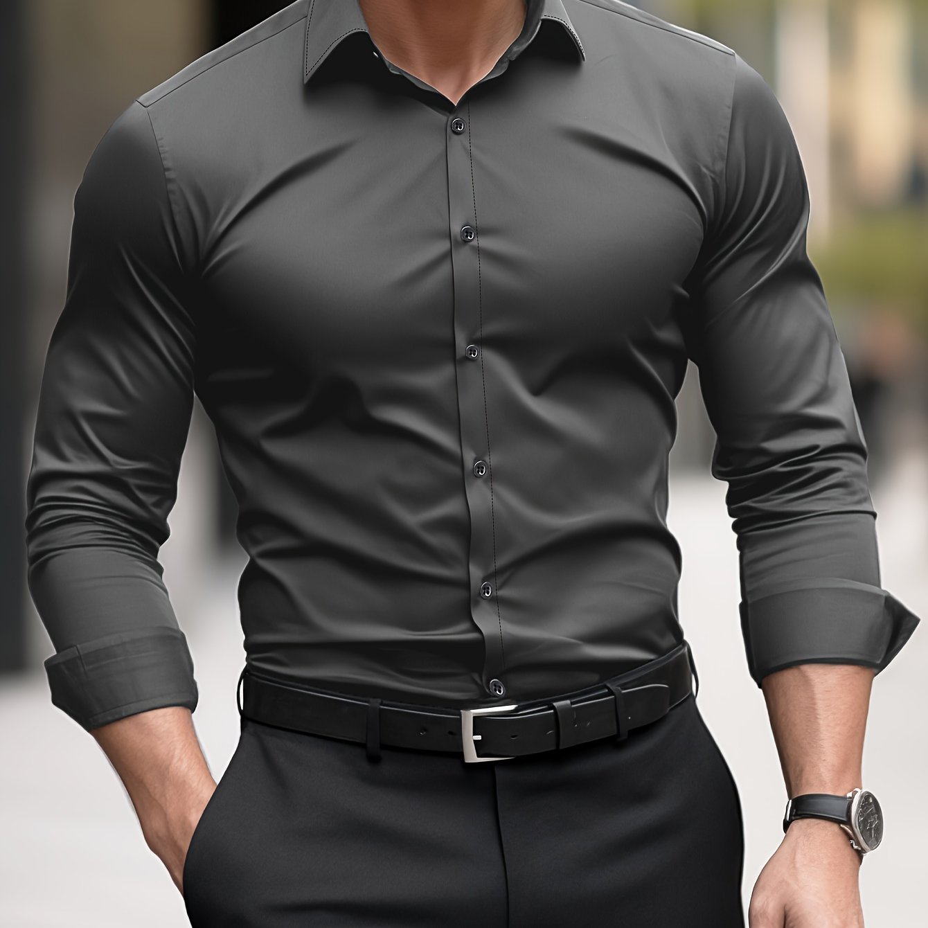Camisa de vestir de corte entallado