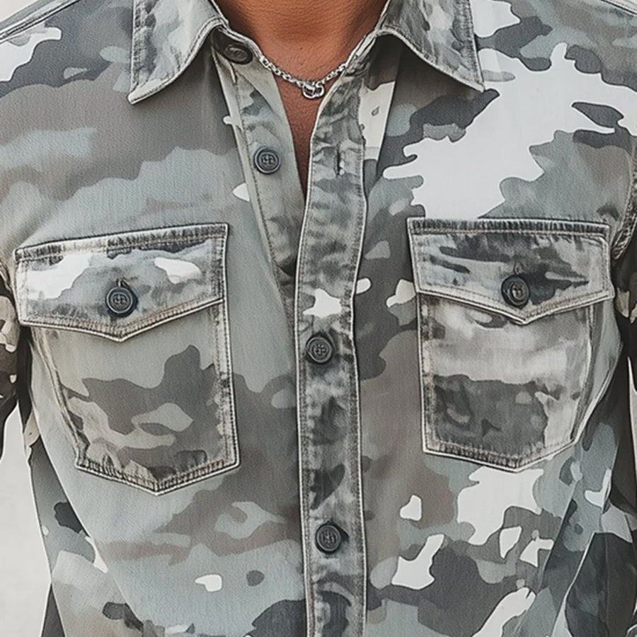 Camisa elegante de camuflaje para hombre