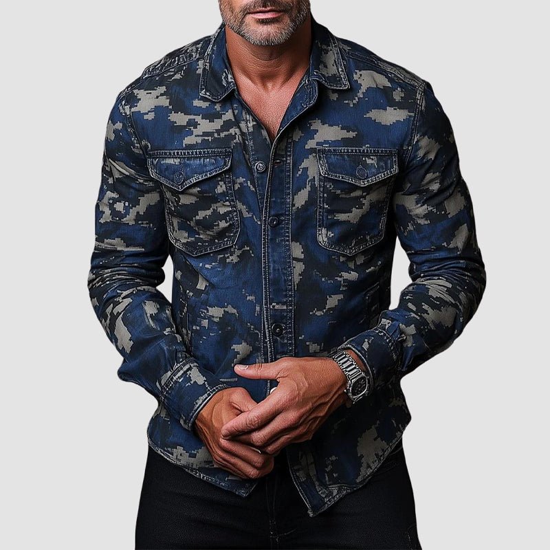 Camisa elegante de camuflaje para hombre