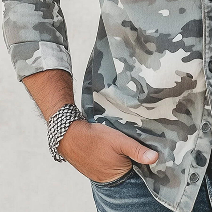 Camisa elegante de camuflaje para hombre