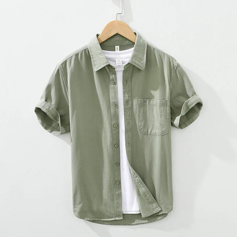 Camisa de algodón de manga corta